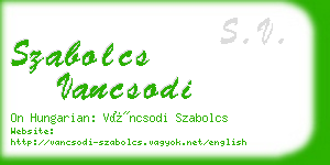 szabolcs vancsodi business card